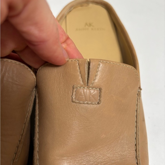 Ann Klein camel tan leather loafers‎ clogs flats square toe slip on mules size 7 - Picture 10 of 12